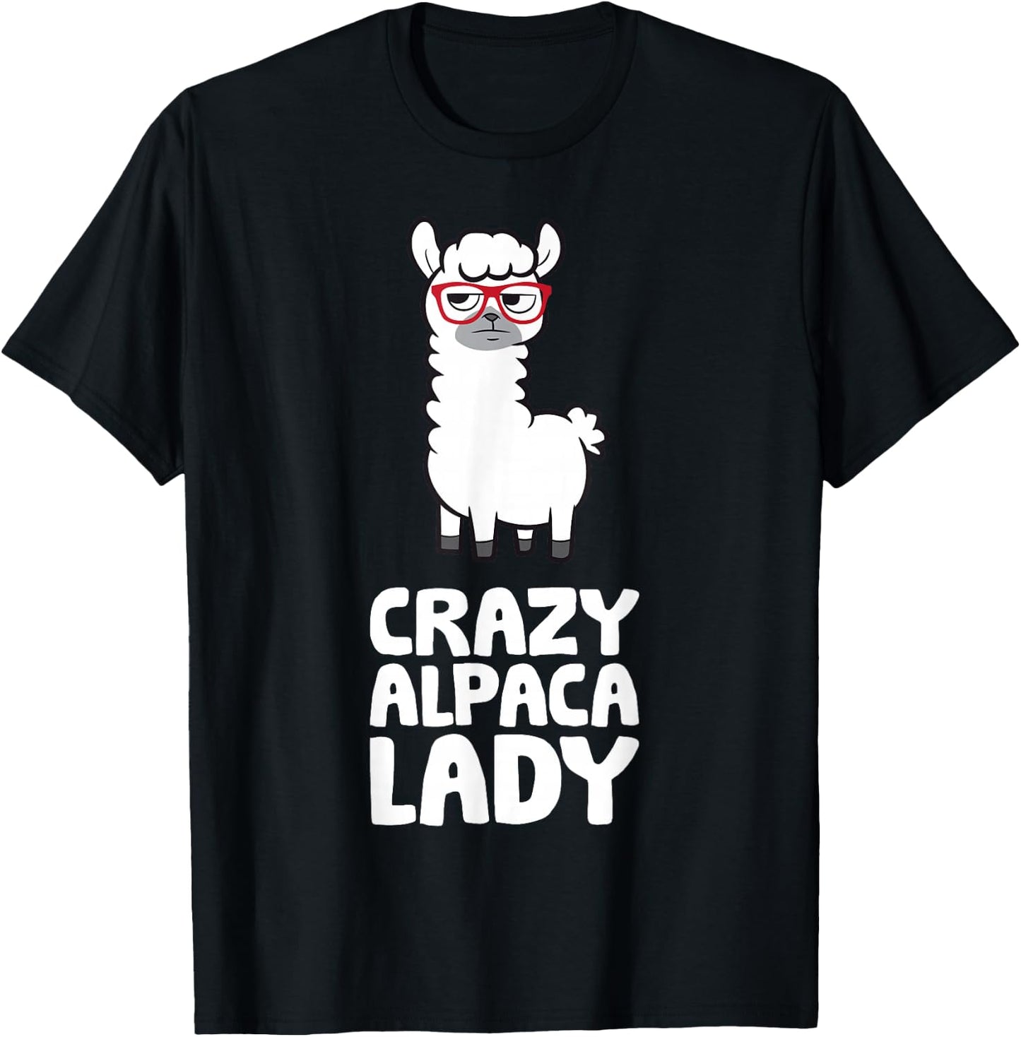 Crazy Alpaca Lady Pet Women Alpaca T-Shirt - T-Shirt | Black