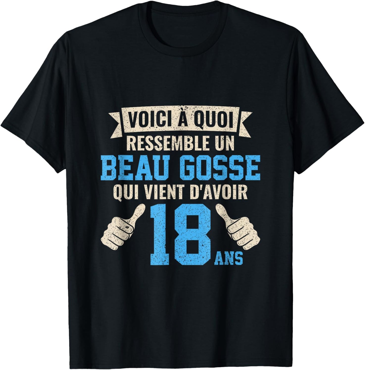 Birthday 18 Years Boy Beau Gosse , Black, S T-Shirt - T-Shirt | Black