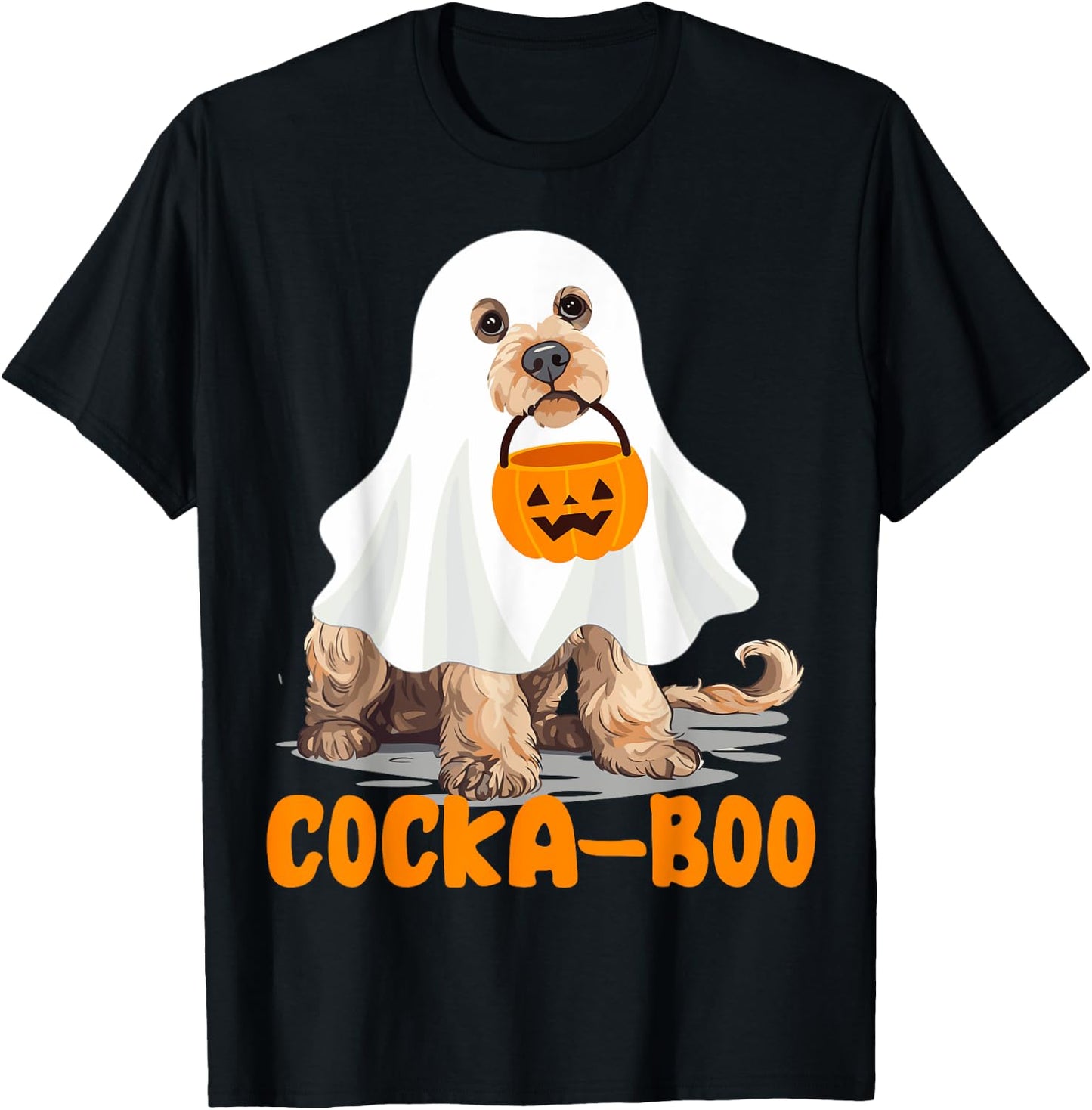 Cocka-boo Funny Boo Ghost Halloween Costume Cockapoo Lovers T-Shirt - T-Shirt | Black