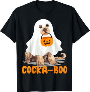 Cocka-boo Funny Boo Ghost Halloween Costume Cockapoo Lovers T-Shirt - T-Shirt | Black