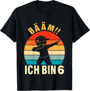 Kids Dabbing Birthday Shirt 6 Years Boys 6th Birthday , black T-Shirt - T-Shirt | Black