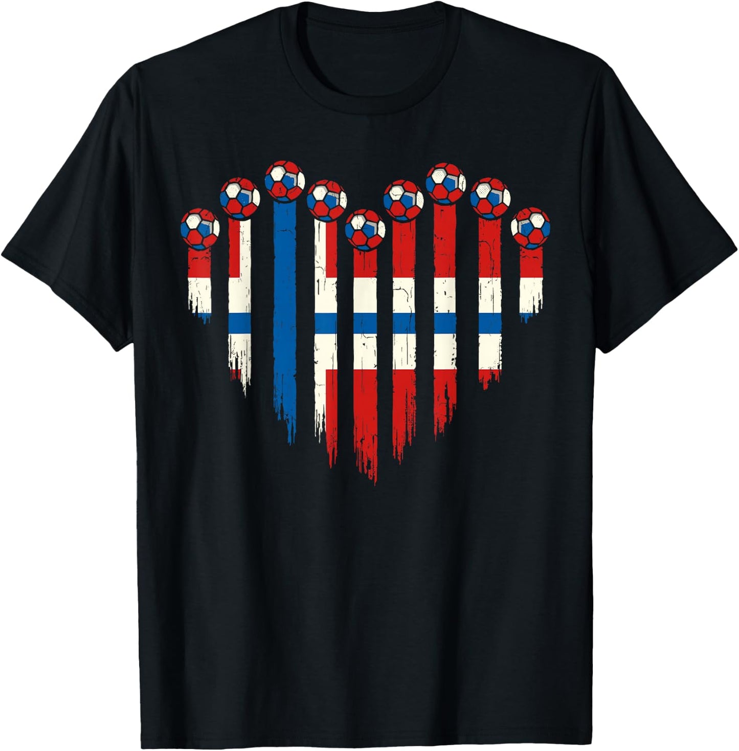 Norwegian Flag Novelty Norway T-Shirt - T-Shirt | Black