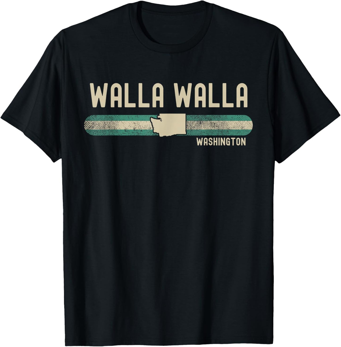 Walla Walla WA | Washington | Travel & 80s Style T-Shirt - T-Shirt | Black