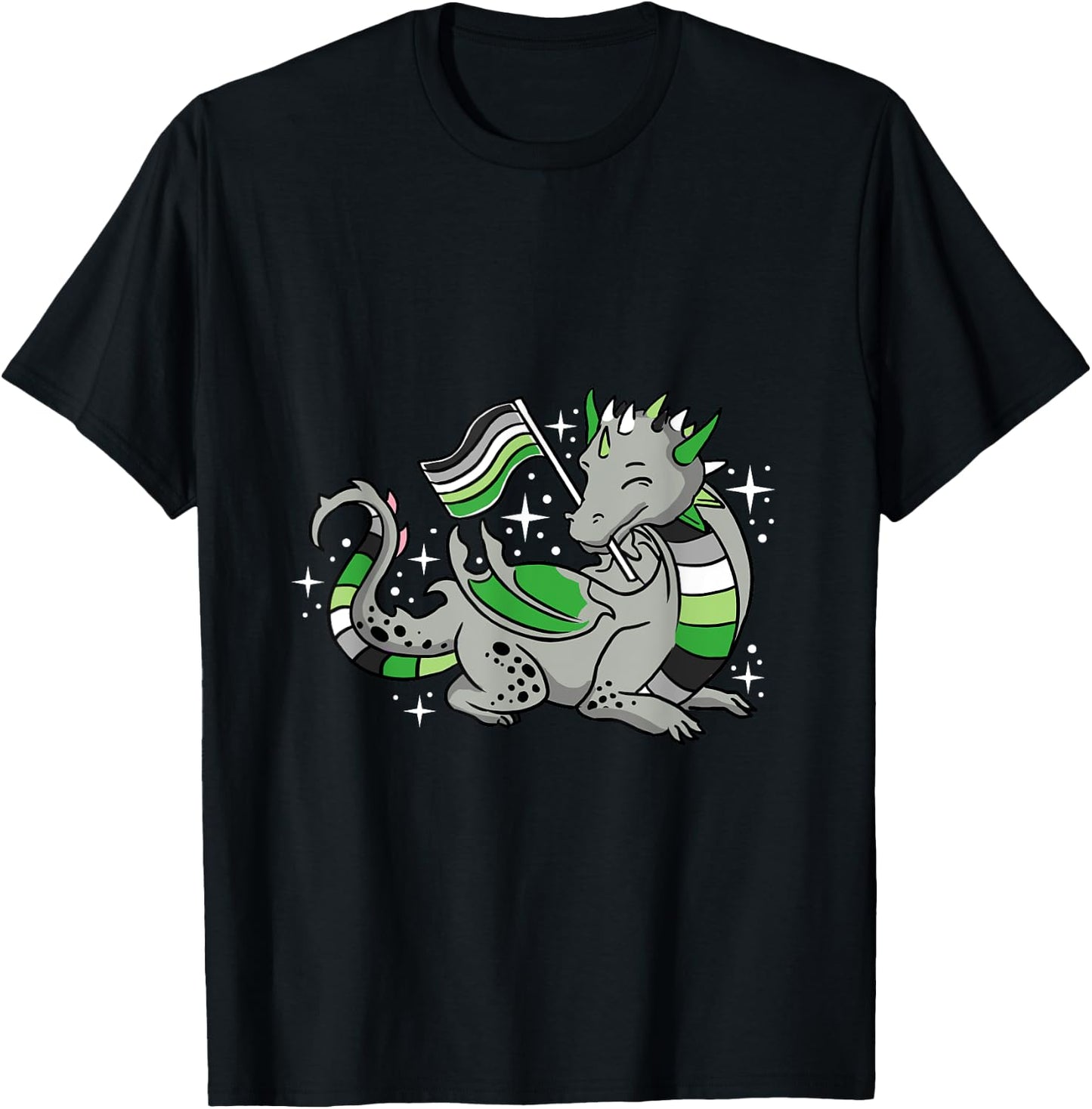 Aromantic Dragon Aromantic Pride T-Shirt - T-Shirt | Black