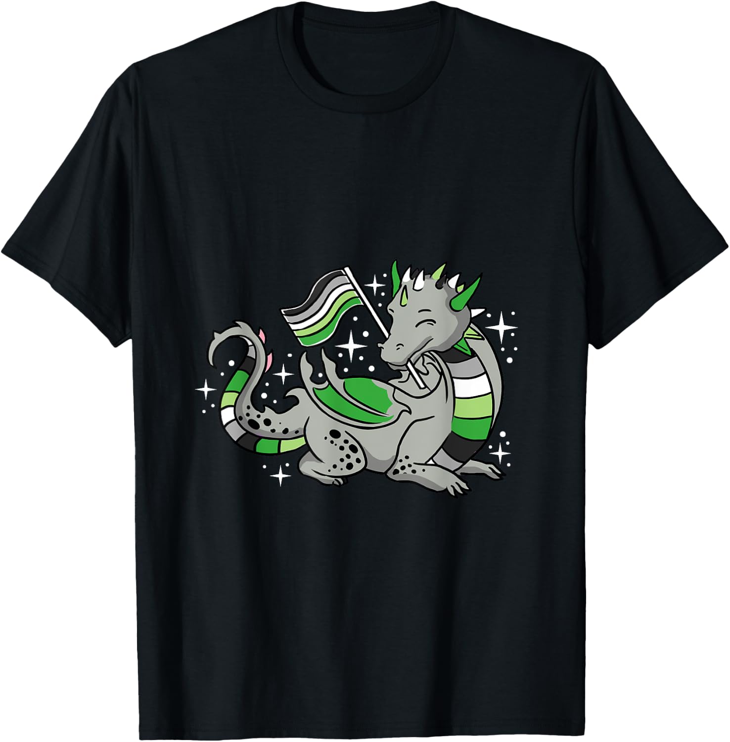 Aromantic Dragon Aromantic Pride T-Shirt - T-Shirt | Black