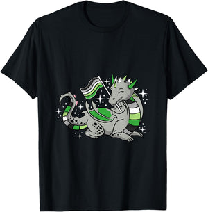 Aromantic Dragon Aromantic Pride T-Shirt - T-Shirt | Black