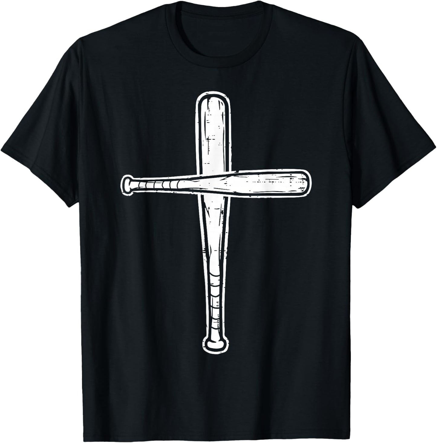 Christian Baseball Bats Cross Softball Sports Men Boys Kids T-Shirt - T-Shirt | Black