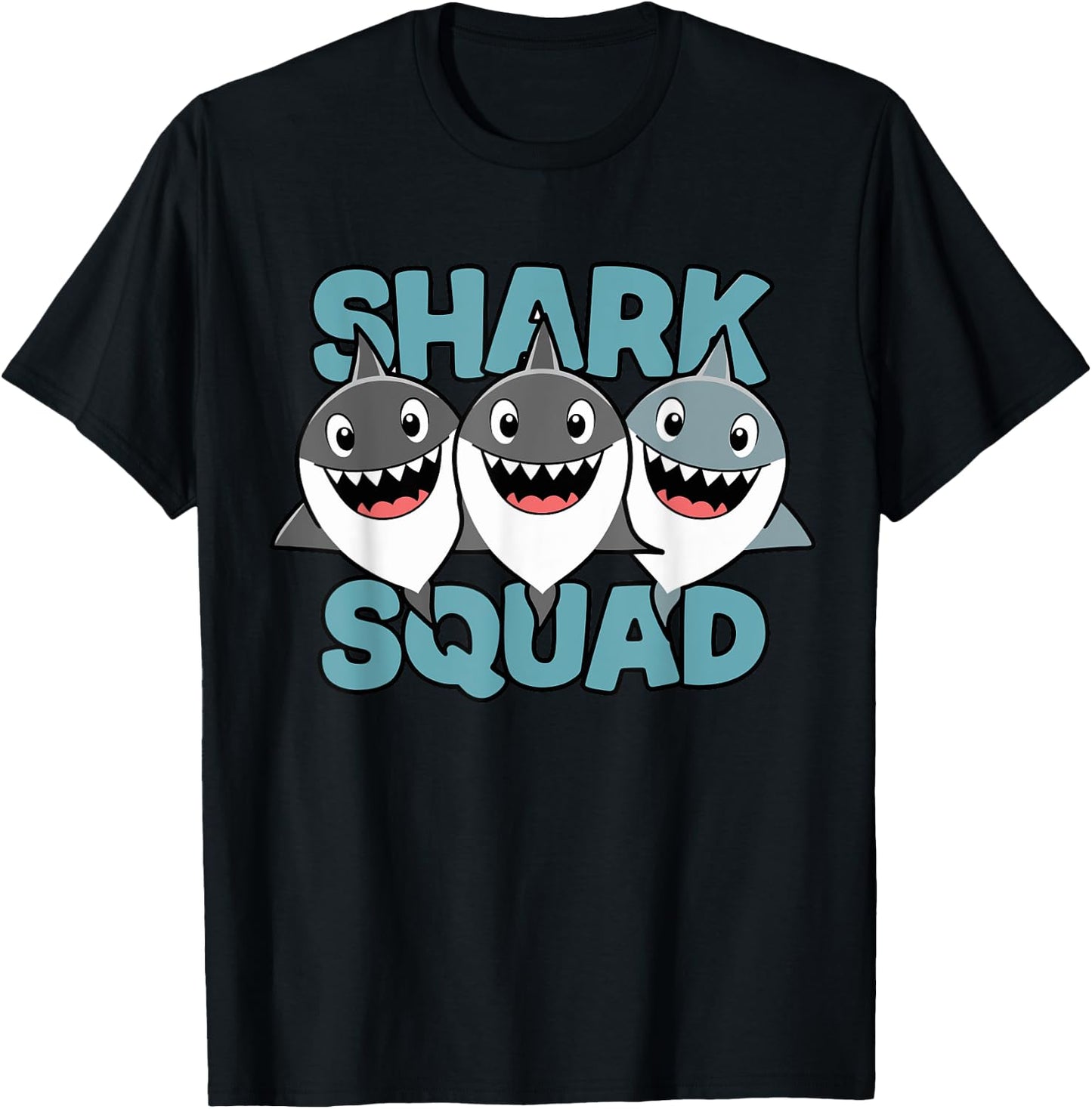 Shark Squad for Shark Lover Shirt | Kids Shark T-Shirt - T-Shirt | Black