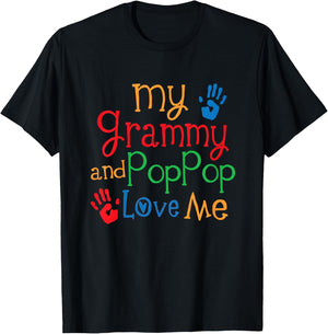 Kids Grammy and PopPop Love Me T-Shirt - T-Shirt | Black