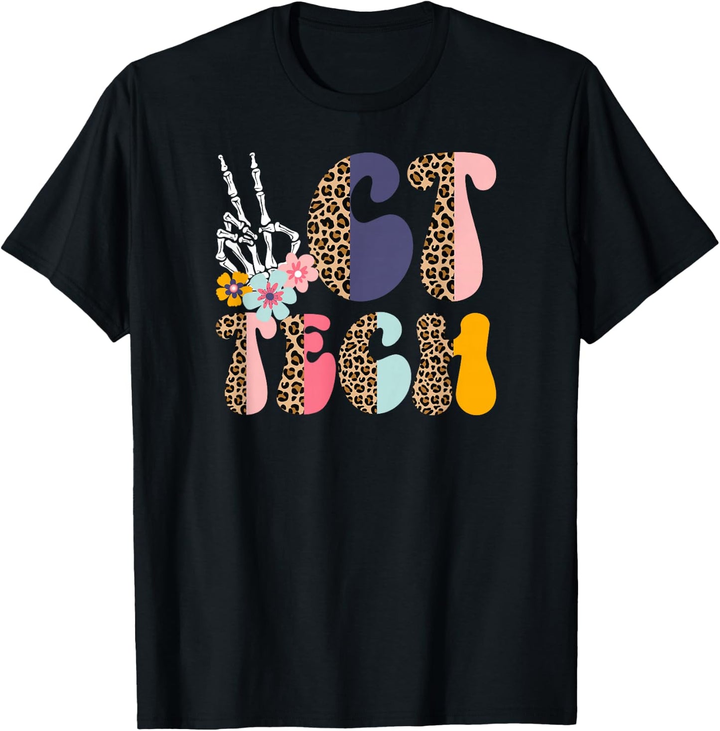 CT Tech Leopard Computed Tomography Technologist T-Shirt - T-Shirt | Black
