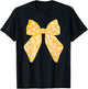 Coquette Gold Bow Childhood Cancer Awareness Women Kids Girl T-Shirt - T-Shirt | Black