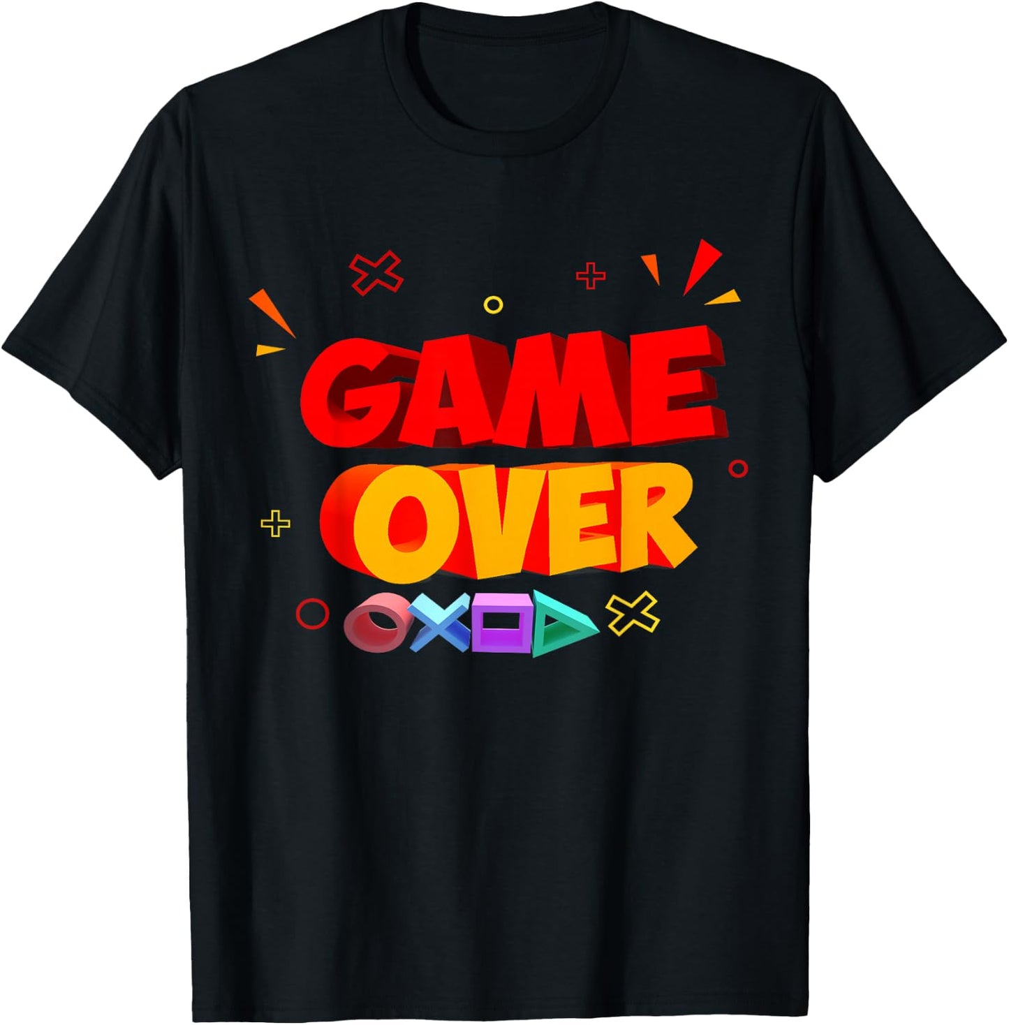 Game Over Vintage Retro Video Games Gaming T-Shirt - T-Shirt | Black
