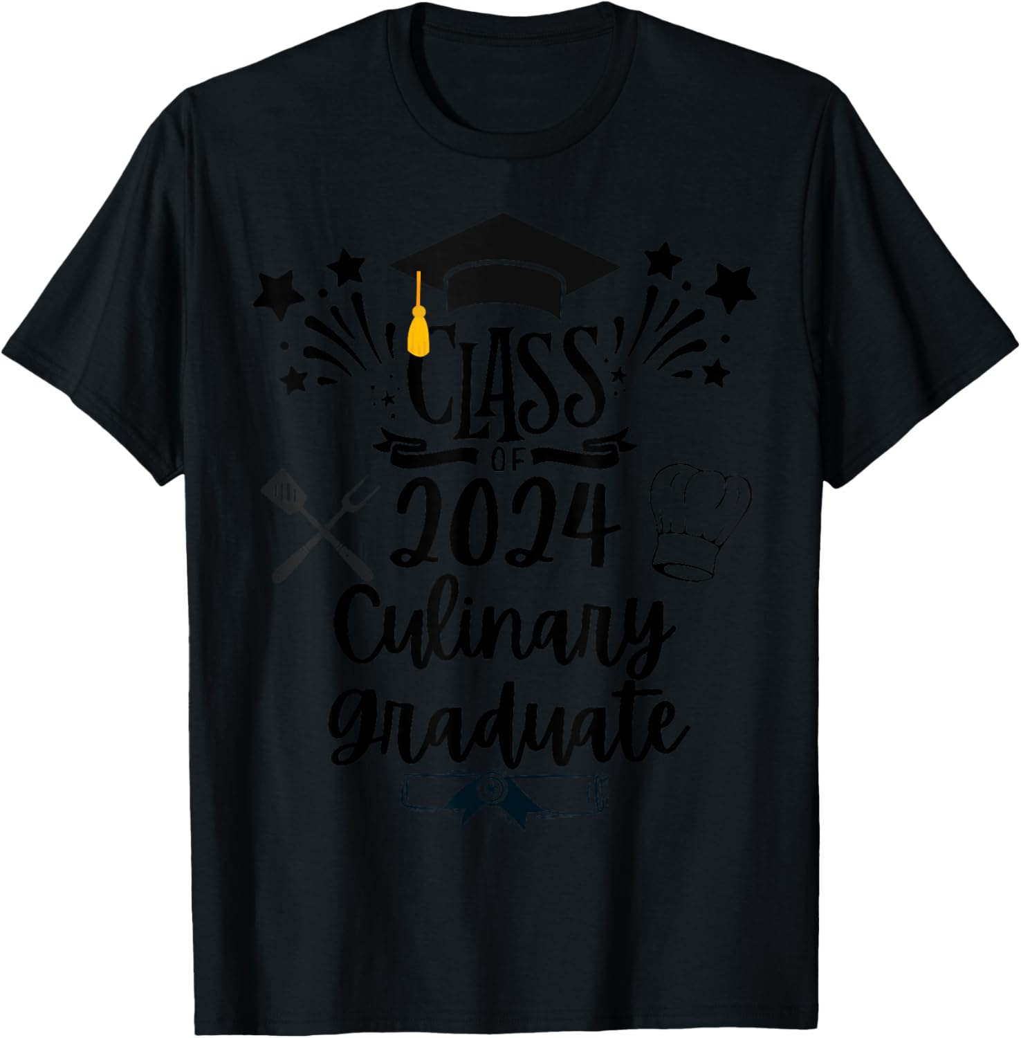 Class of 2024 Culinary Graduate Culinary Chef Graduation T-Shirt - T-Shirt | Black