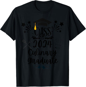 Class of 2024 Culinary Graduate Culinary Chef Graduation T-Shirt - T-Shirt | Black