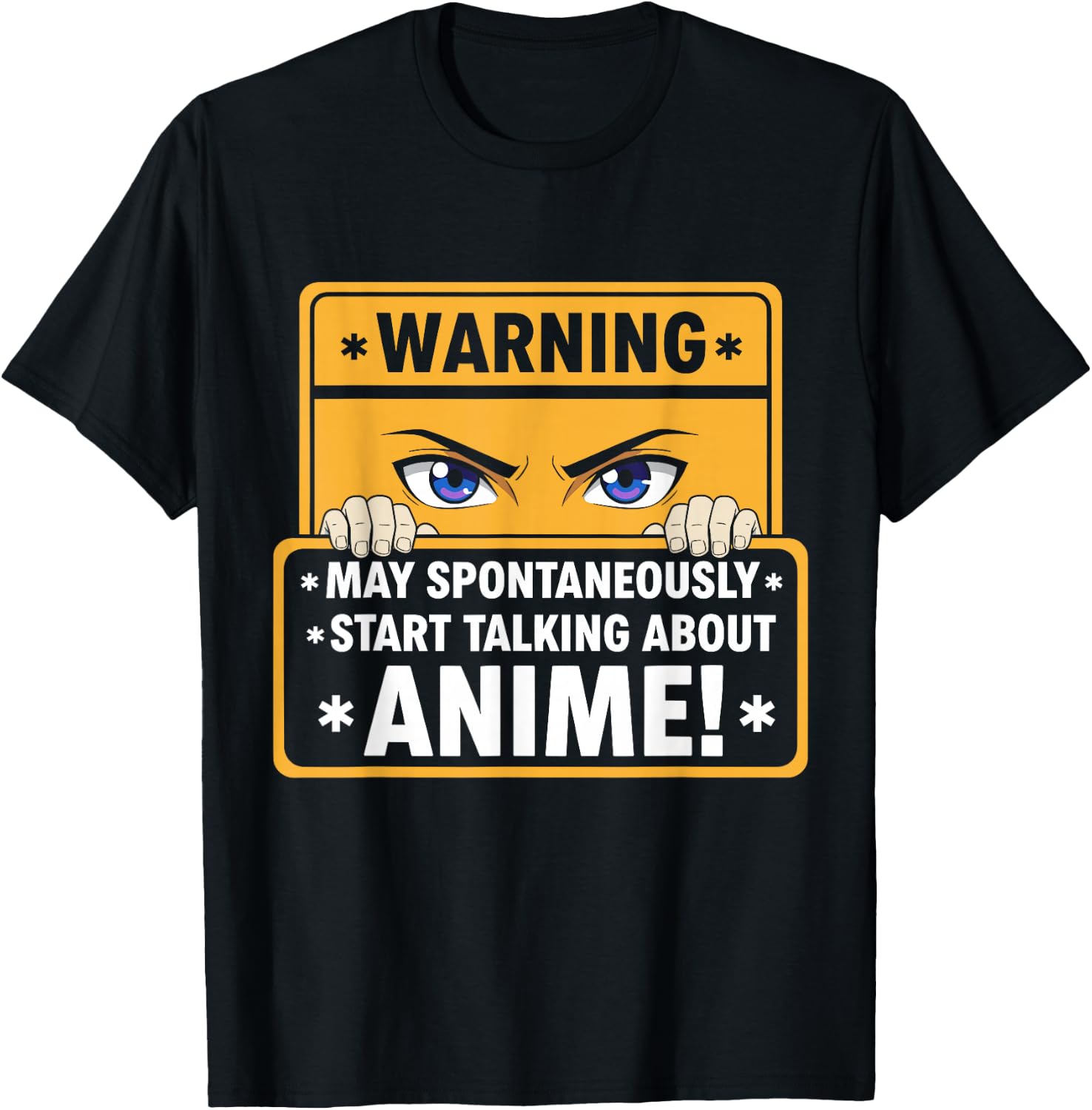 Warning May Spontaneously Talk About Anime Funny Manga Girl T-Shirt - T-Shirt | Black