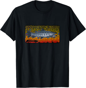 Contemporary Brook Trout Fly Fishing Derek DeYoung T-Shirt - T-Shirt | Black