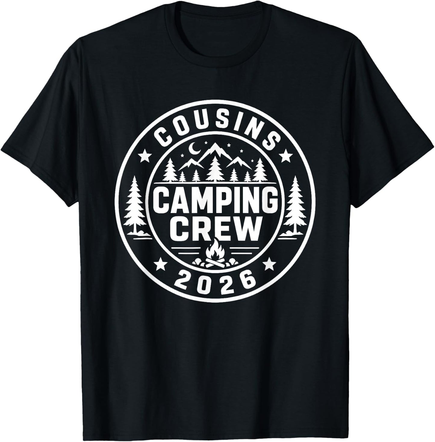 Cousins Camping Crew 2026 Summer Camp Men Women Boys Girls T-Shirt - T-Shirt | Black