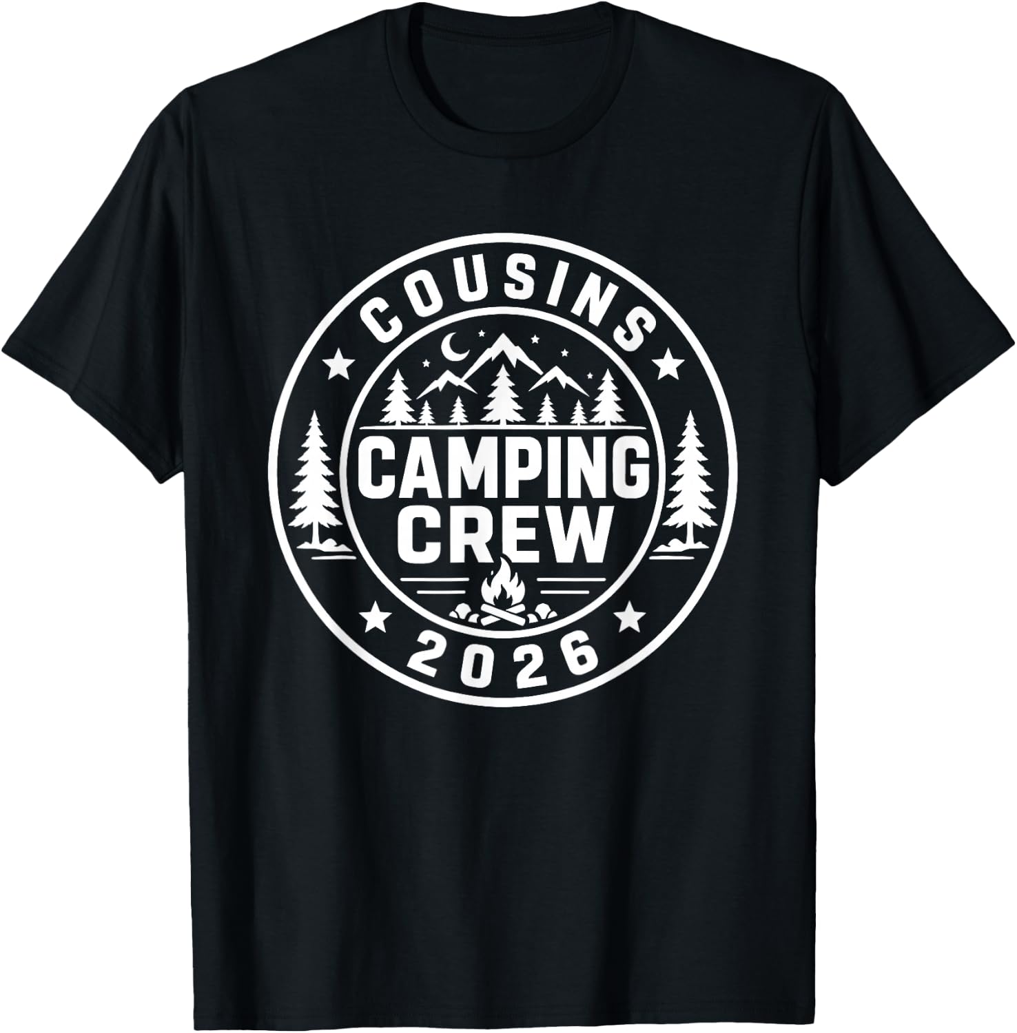 Cousins Camping Crew 2026 Summer Camp Men Women Boys Girls T-Shirt - T-Shirt | Black