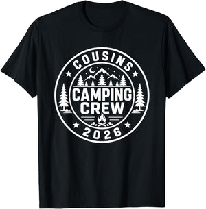 Cousins Camping Crew 2026 Summer Camp Men Women Boys Girls T-Shirt - T-Shirt | Black
