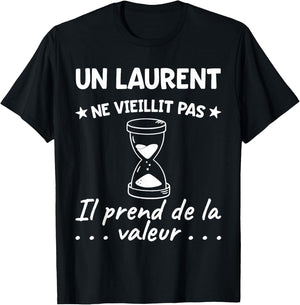 Laurent Valeur | Birthday Funny Funny Dad Father Name , Black, S T-Shirt - T-Shirt | Black