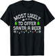 Most Likely To Offer Santa A Beer Funny Drinking Christmas T-Shirt - T-Shirt | Black