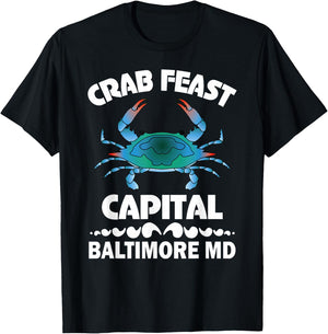 Baltimore MD Blue Crab Feast T-Shirt - T-Shirt | Black