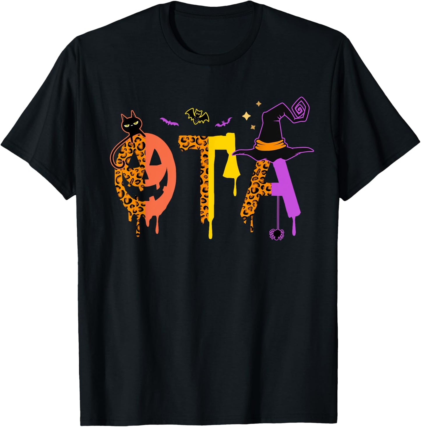 OTA Witch Leopard Occupational Therapy Assistant Halloween T-Shirt - T-Shirt | Black