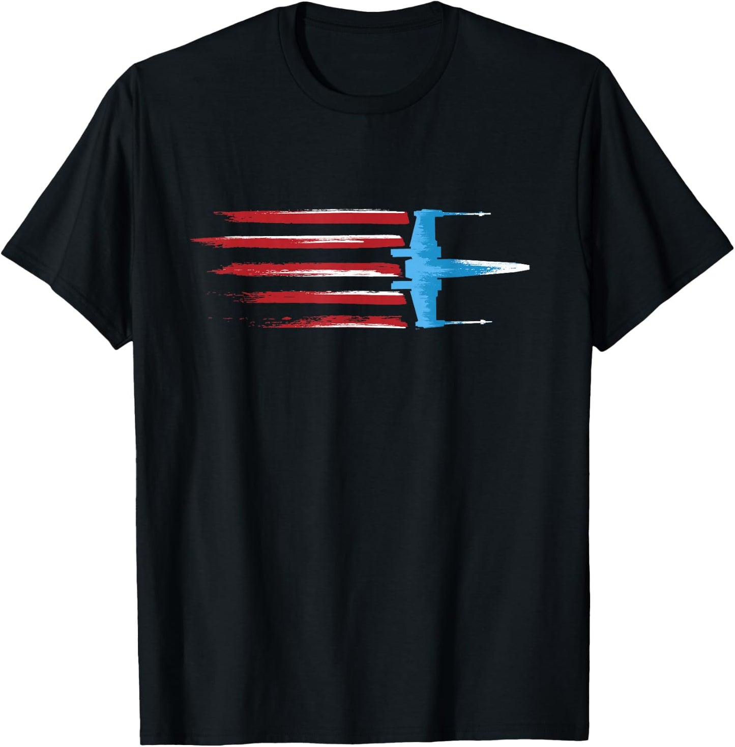 Star Wars Rebel X-wing Fighter Red White & Blue USA America T-Shirt - T-Shirt | Black