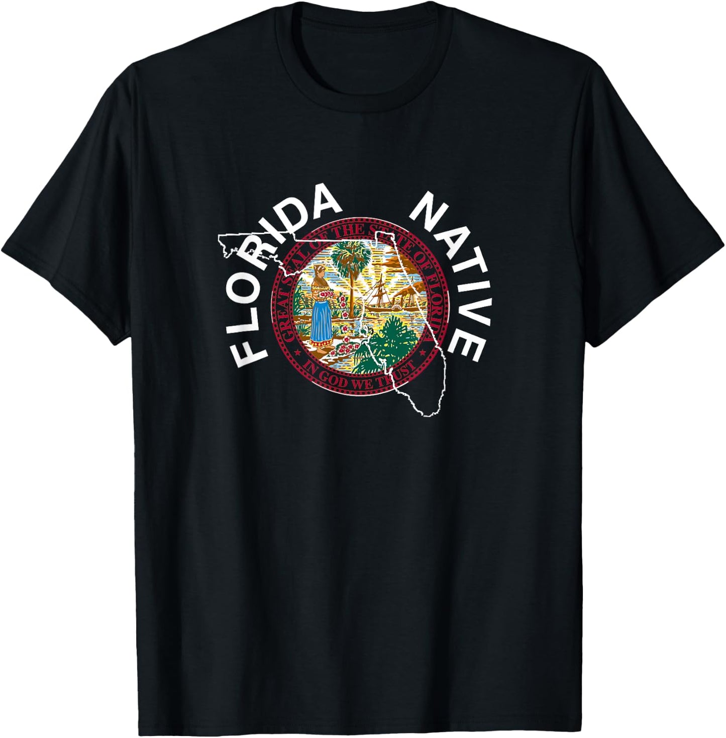 Florida-Native-State-Great-Seal-Stamp T-Shirt - T-Shirt | Black