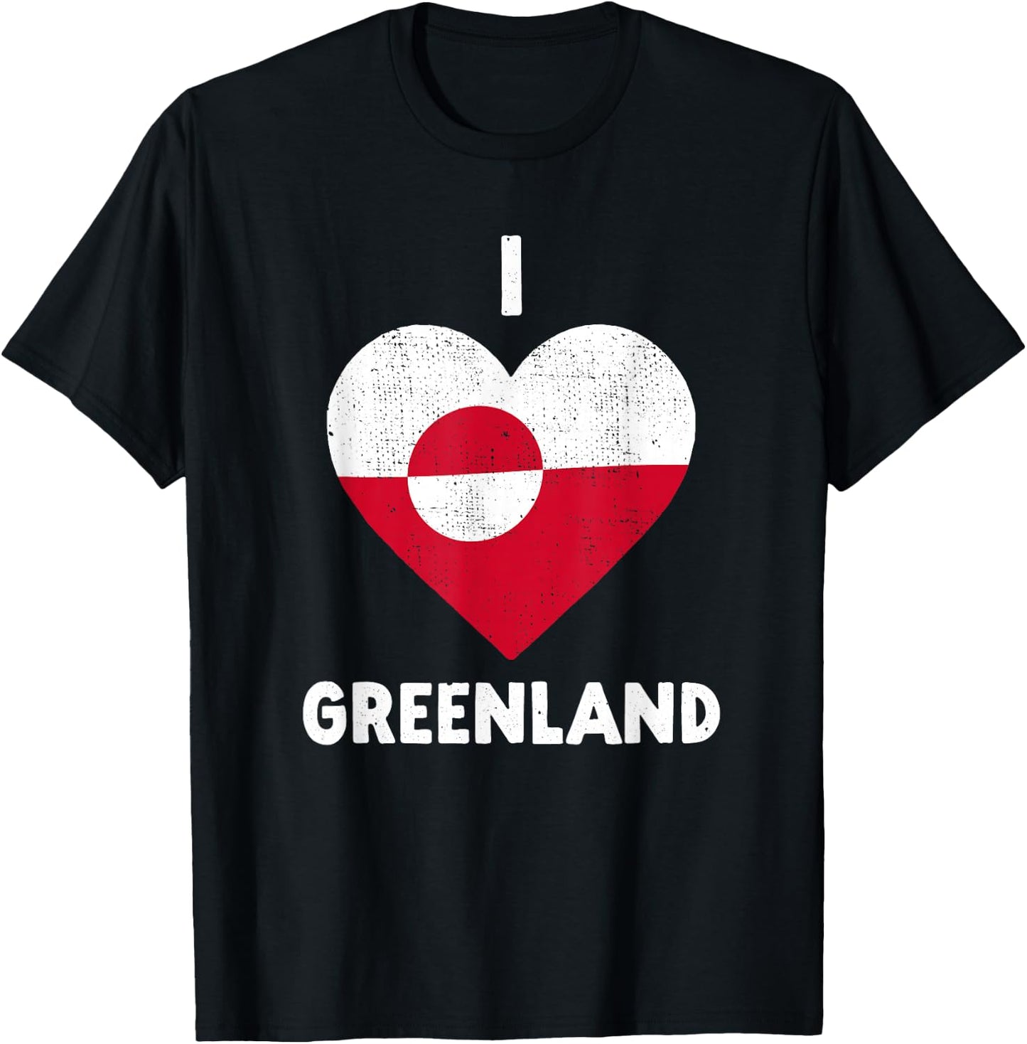 I Heart Greenland Flag - I Love Greenland T-Shirt - T-Shirt | Black