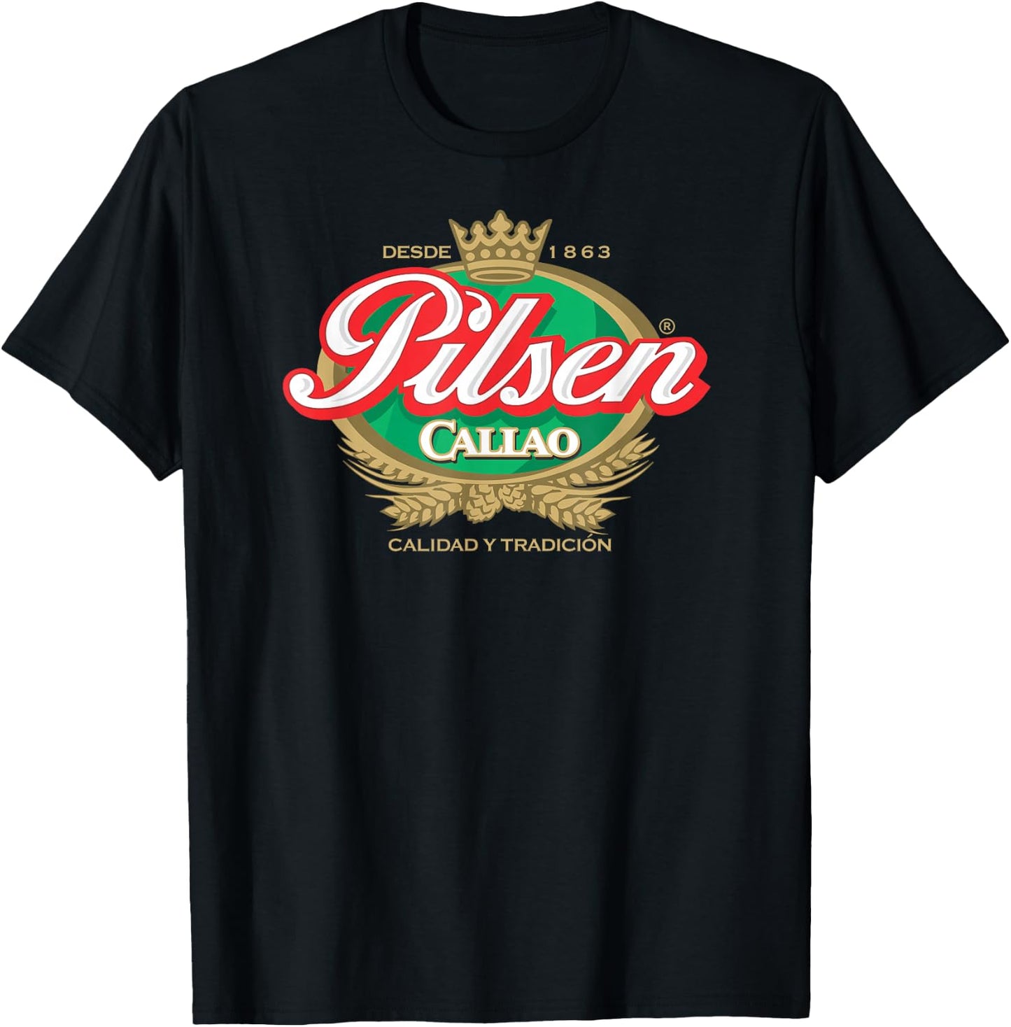 Peruvian Restaurant Pilsen Callao Beer Marca Peru Soccer T-Shirt - T-Shirt | Black