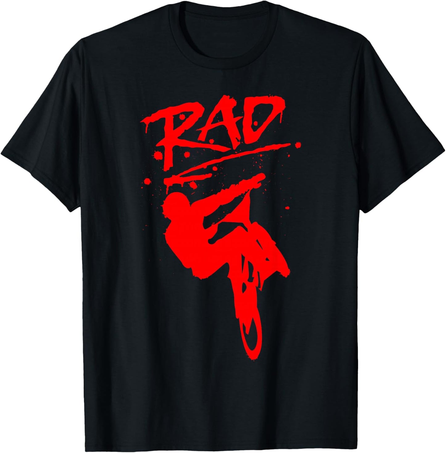 RAD Radical BMX Bike Redesign Graffiti Gnarly Retro Awesome T-Shirt - T-Shirt | Black