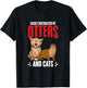 Cute Sea Otter Lover Funny Otter Animal Otter And Cats - Black, Small, -Adults, Short Sleeve, Classic Fit, Cotton 65%, Polyester 35% T-Shirt - T-Shirt | Black