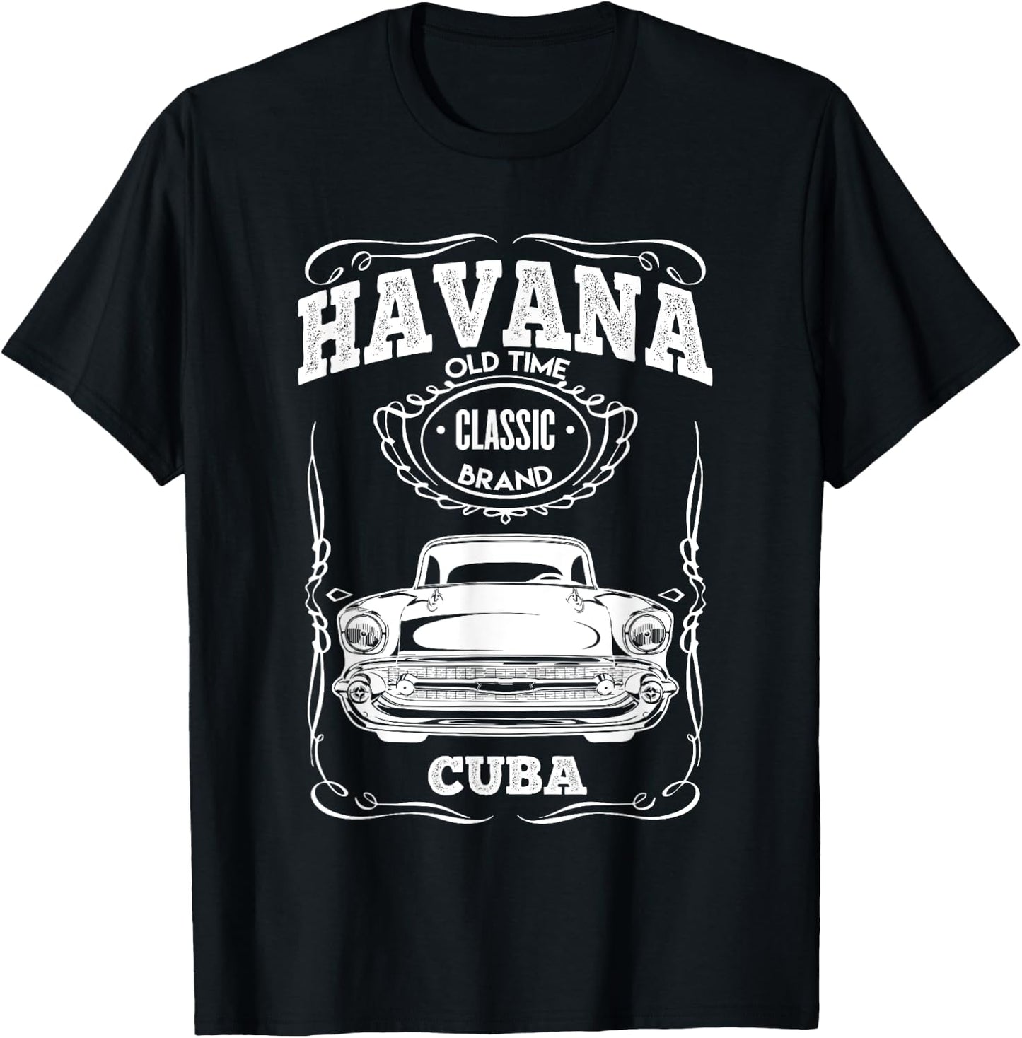 Havana Classic Cars Cuba Muscle Retro Vintage Gift T-Shirt - T-Shirt | Black