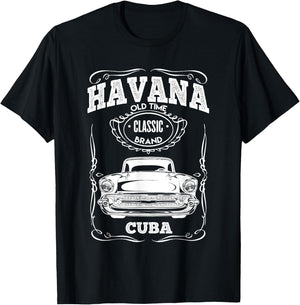 Havana Classic Cars Cuba Muscle Retro Vintage Gift T-Shirt - T-Shirt | Black