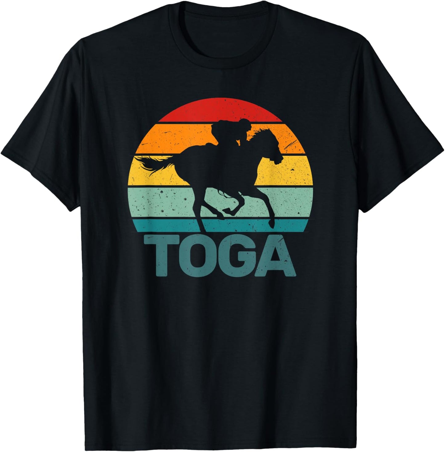 Saratoga Springs New York Toga Horse Racing T-Shirt - T-Shirt | Black