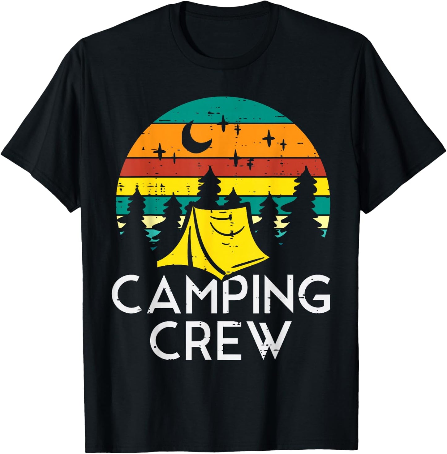 Camping Crew Cute Camper Boys Girls Kids Youth Toddler T-Shirt - T-Shirt | Black