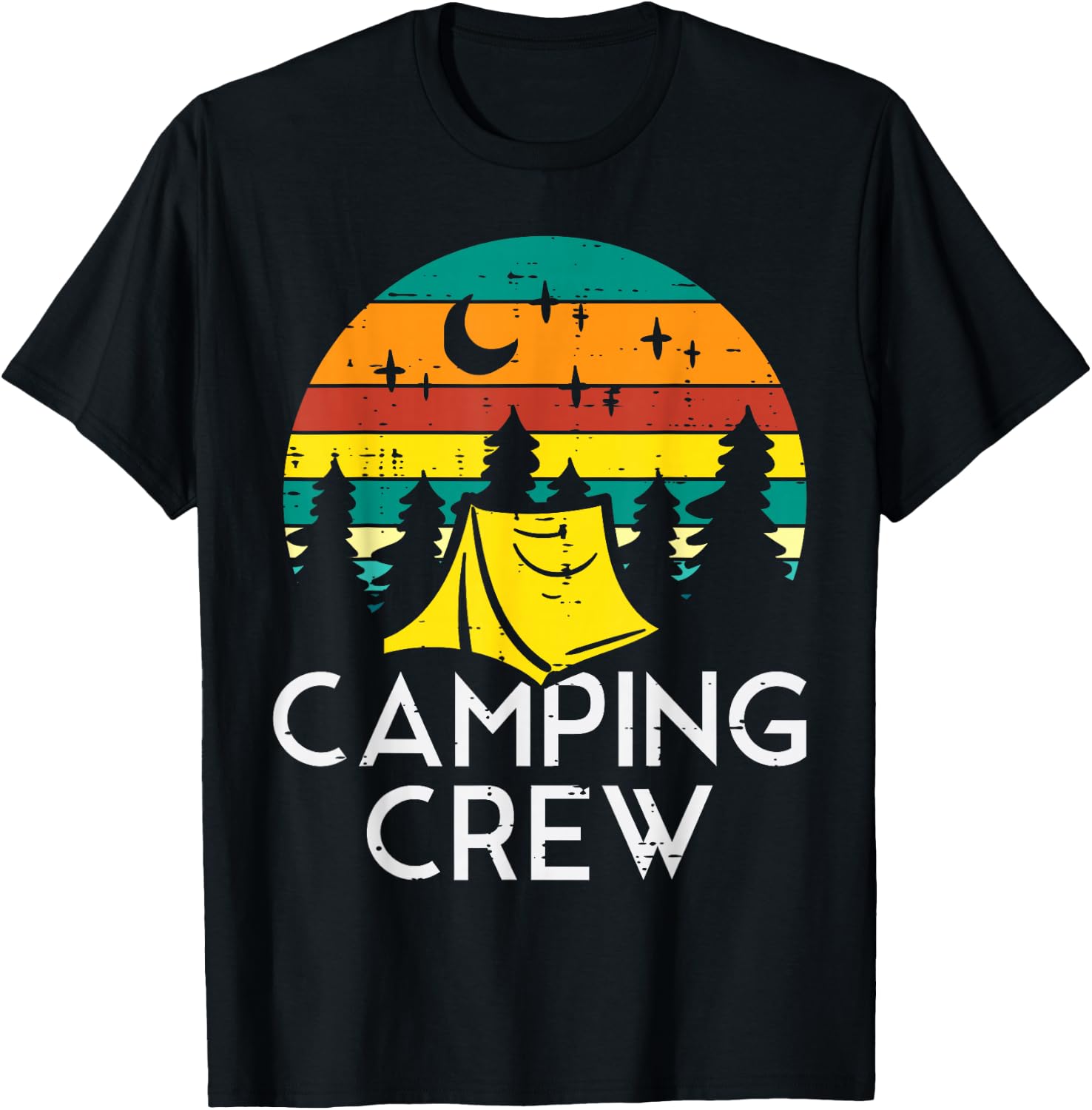 Camping Crew Cute Camper Boys Girls Kids Youth Toddler T-Shirt - T-Shirt | Black