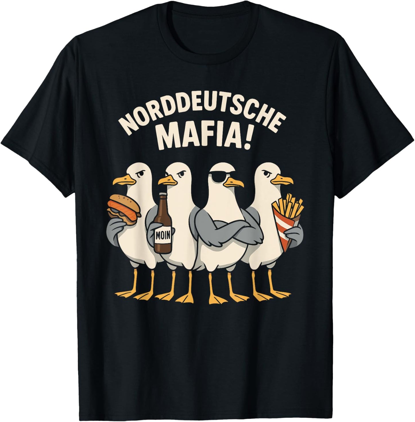 Möwe Norddeutsche Mafia T-Shirt - T-Shirt | Black