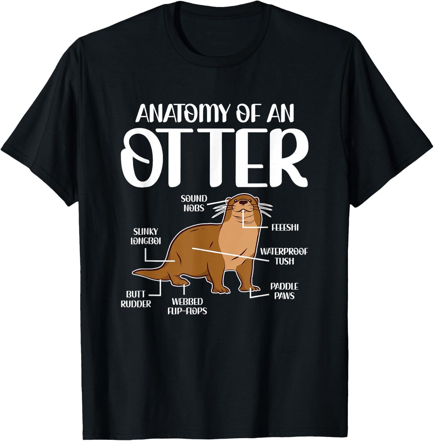 Anatomy of an Otter Funny Otter Lover Sea Otter Word Game T-Shirt - T-Shirt | Black