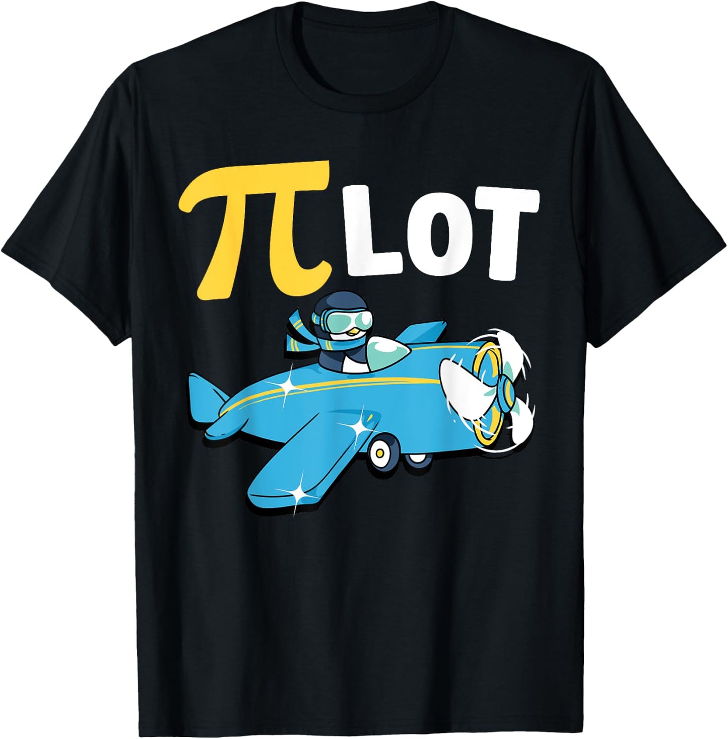 Happy Pi Day Pilot Penguin Kids Math Teachers Students T-Shirt - T-Shirt | Black