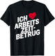 with German Text "Ich Liebe Arbeitszeitbetam" Funny Work Men's Heart , black T-Shirt - T-Shirt | Black