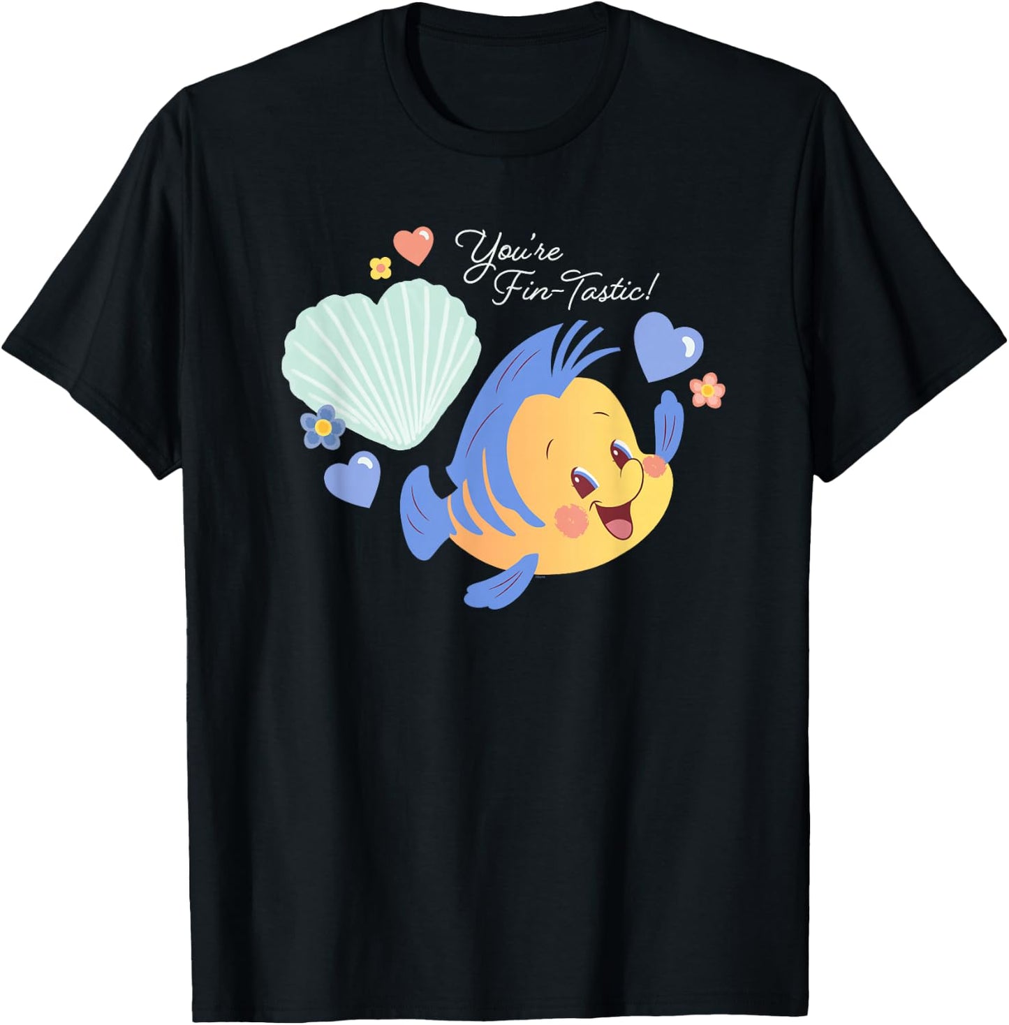 Disney Little Mermaid Flounder You’re Fin-Tastic Valentine’s T-Shirt - T-Shirt | Black