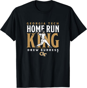 Drew Burress - Home Run King - Georgia Tech Baseball T-Shirt - T-Shirt | Black