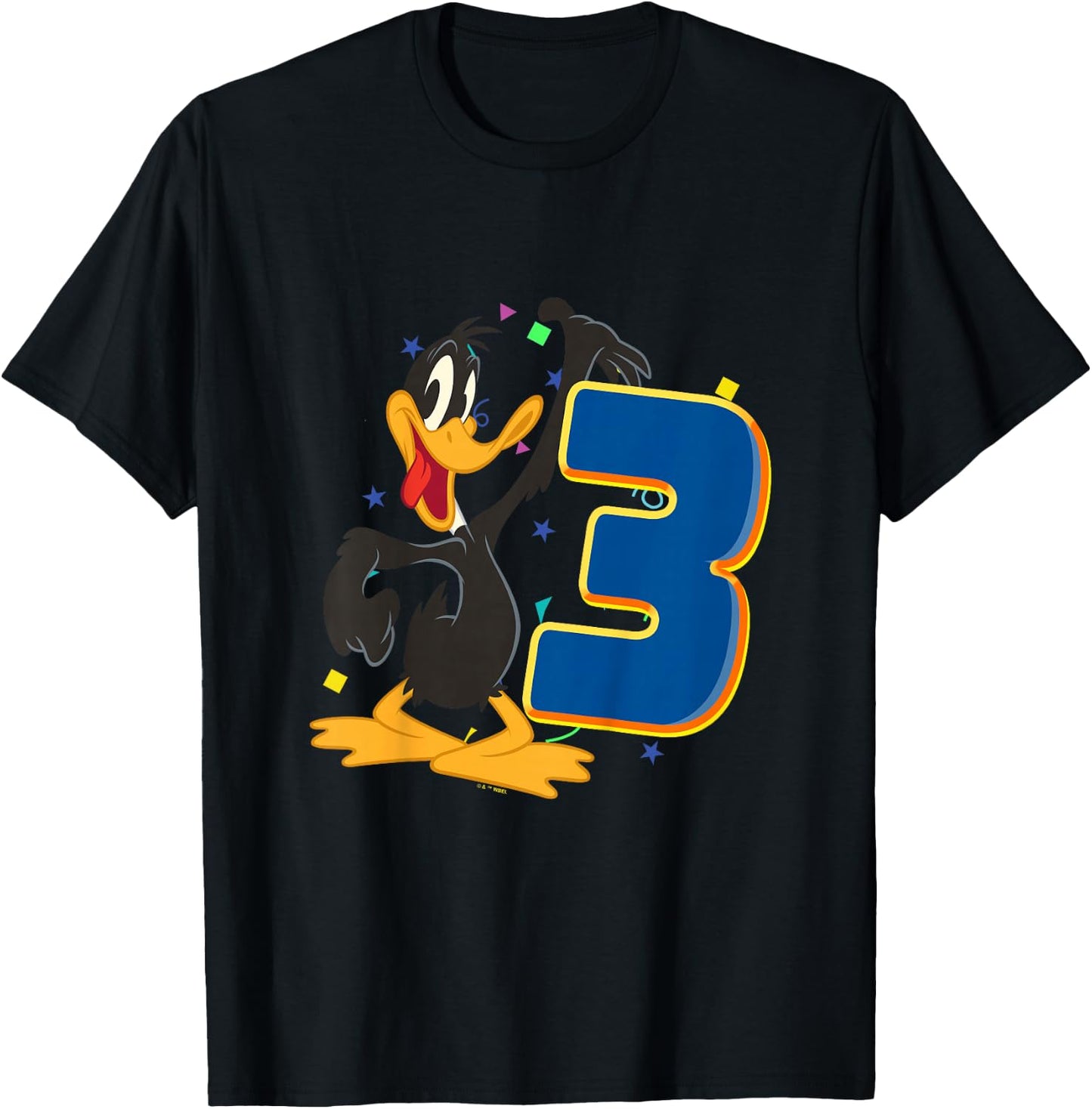 Kids Looney Tunes 3rd Birthday Daffy I'm Three T-Shirt - T-Shirt | Black