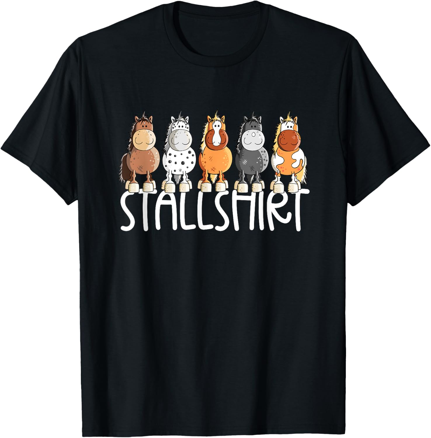 Frauchens Stable Shirt Horse Sayings I Horse Motif Rider Fun , black T-Shirt - T-Shirt | Black