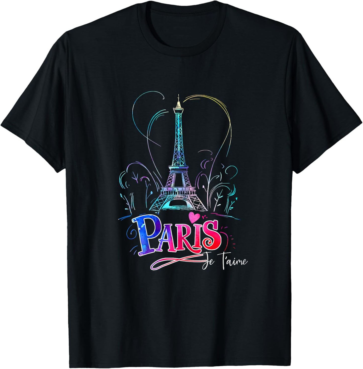 Eiffel Tower Paris Holiday France Souvenir Women Girls , Black T-Shirt - T-Shirt | Black