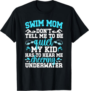 Swim Mom Funny Swimming Mom Of A Swimmer Mama T-Shirt - T-Shirt | Black