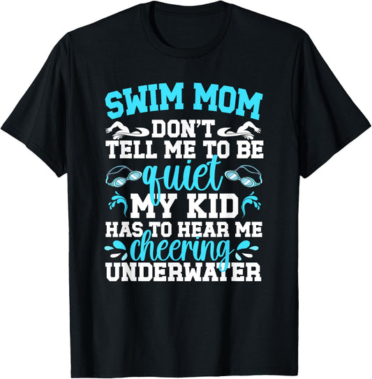 Swim Mom Funny Swimming Mom Of A Swimmer Mama T-Shirt - T-Shirt | Black