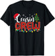 Christmas Cousin Crew Plaid Santa Family Matching Pajamas T-Shirt - T-Shirt | Black